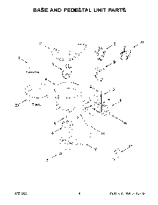 Base And Pedestal Unit Parts Diagram and Parts List for KSM195PSBM5  KitchenAid Mixer