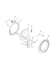 Door Parts Diagram and Parts List for WFW8740DW0  Whirlpool Washer