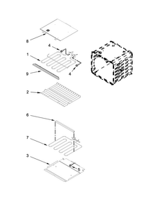 Internal Oven Parts Diagram and Parts List for KODT107ESS00  KitchenAid Wall Oven