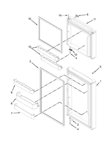 Door Parts Diagram and Parts List for 10676392412  Kenmore Refrigerator