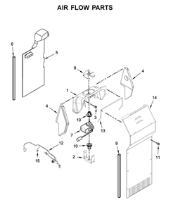 Air Flow Parts Diagram and Parts List for 10650045711  Kenmore Refrigerator