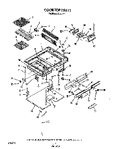 Cook Top Diagram and Parts List for N9457*4  Roper Range
