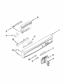 Control Panel And Latch Parts Diagram and Parts List for 66517159K214  Kenmore Dishwasher