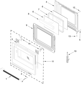 Door Parts Diagram and Parts List for KSGS330SPS0  Whirlpool Range