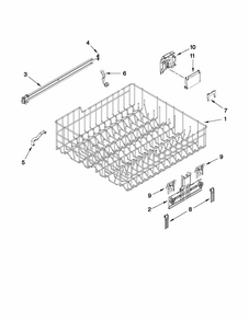 Upper Rack And Track Parts Diagram and Parts List for 66513292K113  Kenmore Dishwasher