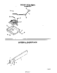Door Lock Diagram and Parts List for 2496*1  Roper Range