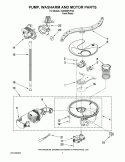 PUMP, WASHARM AND MOTOR PARTS Diagram and Parts List for KUDE60FVPA2  KitchenAid Dishwasher