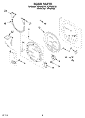 DOOR Diagram and Parts List for GGW9200LQ0  Whirlpool Dryer