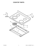 COOKTOP PARTS Diagram and Parts List for YIES426AS0  Whirlpool Range
