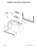CABINET AND INSTALLATION PARTS Diagram and Parts List for YWMH2205XVS3  Whirlpool Microwave