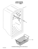 LINER PARTS Diagram and Parts List for DUFM454WDB01  Whirlpool Freezer