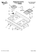 COOKTOP, LITERATURE Diagram and Parts List for GS465LEKS1  Whirlpool Range