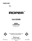 TOP AND CONSOLE , LITERATURE AND OP Diagram and Parts List for GL5030VW0  Roper Dryer