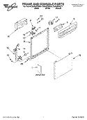FRAME AND CONSOLE, LITERATURE Diagram and Parts List for DU945PWKT1  Whirlpool Dishwasher