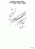 CONTROL PANEL PARTS Diagram and Parts List for DW324K1ABL0  Whirlpool Dishwasher