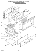 OVEN DOOR AND BROILER Diagram and Parts List for SF312PEWQ1  Whirlpool Range