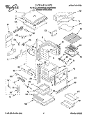 OVEN Diagram and Parts List for SB160PEDQ2  Whirlpool Wall Oven
