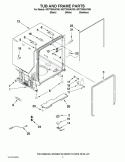 TUB AND FRAME PARTS Diagram and Parts List for WDT790SAYB0  Whirlpool Dishwasher
