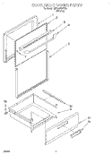 DOOR AND DRAWER Diagram and Parts List for 4RF302BXDW0  Whirlpool Range