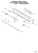 CONTROL PANEL PARTS Diagram and Parts List for KESI901PWH00  KitchenAid Range