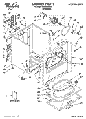 CABINET PARTS Diagram and Parts List for WED5810SW0  Whirlpool Dryer