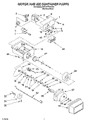 MOTOR AND ICE CONTAINER PARTS Diagram and Parts List for BRS70YRANA00  Whirlpool Refrigerator