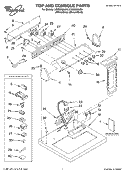 TOP AND CONSOLE, LITERATURE Diagram and Parts List for LGQ9858LW0  Whirlpool Dryer