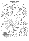 BULKHEAD PARTS Diagram and Parts List for YGEX9868JQ1  Whirlpool Dryer
