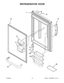 REFRIGERATOR DOOR Diagram and Parts List for KBRS22KWBL7  KitchenAid Refrigerator
