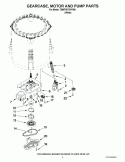 GEARCASE, MOTOR AND PUMP PARTS Diagram and Parts List for 7MWTW1750YW0  Whirlpool Washer