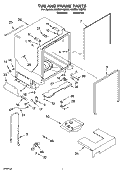 TUB AND FRAME PARTS Diagram and Parts List for KUDS01VMMT6  KitchenAid Dishwasher