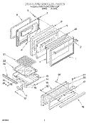 DOOR AND BROILER Diagram and Parts List for SF314PEAW4  Whirlpool Range