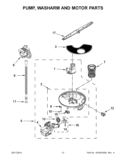 PUMP, WASHARM AND MOTOR PARTS Diagram and Parts List for IUD3100BW1  Whirlpool Dishwasher