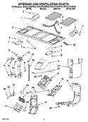 INTERIOR AND VENTILATION PARTS Diagram and Parts List for GH5176XPS0  Whirlpool Microwave