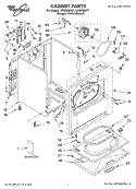 CABINET PARTS Diagram and Parts List for LEN2000KT1  Whirlpool Dryer