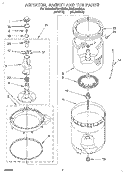 AGITATOR, BASKET AND TUB Diagram and Parts List for KAWL410BWH0  KitchenAid Washer