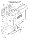 DOOR AND DRAWER Diagram and Parts List for KERC601HBT1  KitchenAid Range
