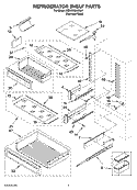 REFRIGERATOR SHELF PARTS Diagram and Parts List for KBURT3665E01  KitchenAid Refrigerator