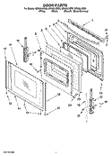 DOOR PARTS, OPTIONAL PARTS Diagram and Parts List for GR563LXSB2  Whirlpool Range