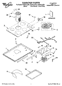 COOKTOP PARTS Diagram and Parts List for GJD3044LC01  Whirlpool Cooktop