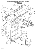 CONTROLS AND REAR PANEL PARTS Diagram and Parts List for 3XLBR5432JQ2  Whirlpool Washer