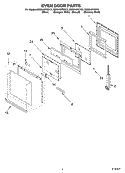 OVEN DOOR Diagram and Parts List for RBS245PDT12  Whirlpool Wall Oven