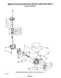 BRAKE, CLUTCH, GEARCASE, MOTOR AND PUMP Diagram and Parts List for LA8580XWN0  Whirlpool Washer