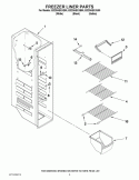 FREEZER LINER PARTS Diagram and Parts List for ED2SHEXXB00  Whirlpool Refrigerator