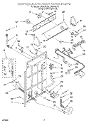 CONTROLS AND REAR PANEL Diagram and Parts List for LBR5432JQ1  Whirlpool Washer
