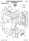 CABINET LINER AND DOOR PARTS Diagram and Parts List for KUIA15PLLS1  KitchenAid Ice Maker