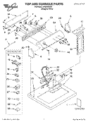 TOP AND CONSOLE, LITERATURE Diagram and Parts List for LGQ8000JQ3  Whirlpool Dryer