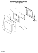 LOWER OVEN DOOR PARTS Diagram and Parts List for RBD245PRS01  Whirlpool Wall Oven