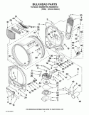 BULKHEAD PARTS Diagram and Parts List for WGD8800YC0  Whirlpool Dryer