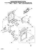 DISPENSER FRONT PARTS Diagram and Parts List for GD5SHAXNS03  Whirlpool Refrigerator